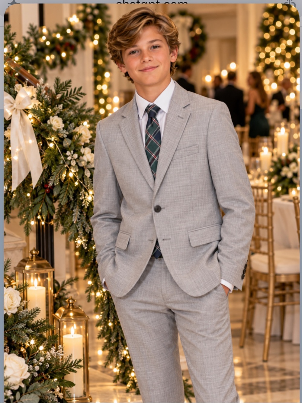 NWT Nautica Boys Grey Suit Holiday Special Occasion Wedding